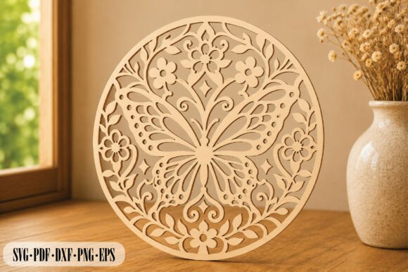 Download Floral Butterfly Mandala Laser Cut - Man Collection