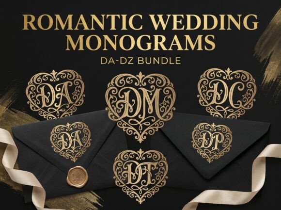 Download 26 Romantic Wedding Monogram DA-DZ - Man Collection