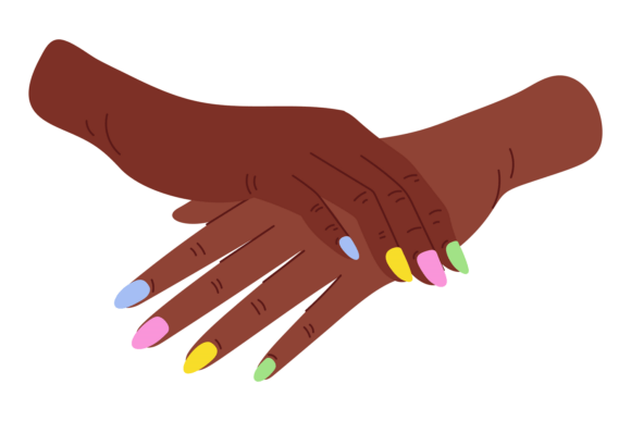 Download Brown Hands with Multicolored Manicure. - Man Collection