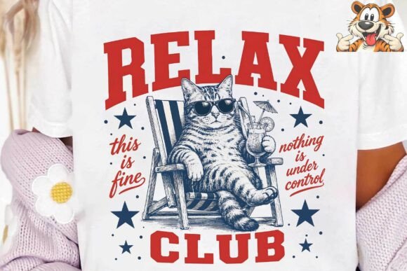 Download Relax Club Cat Summer Vibes PNG - Club Collection