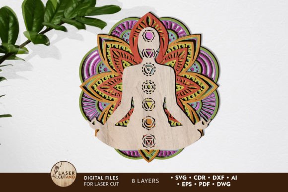 Download Mandala Buddha Wall Decorative Panel - Man Collection