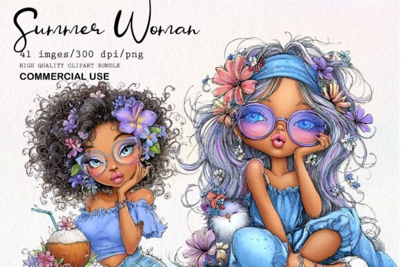 Download Whimsical Summer Woman Clipart - Man Collection