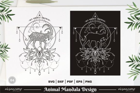 Download IBEX, Animal Mandala Design Vector 04 - Man Collection
