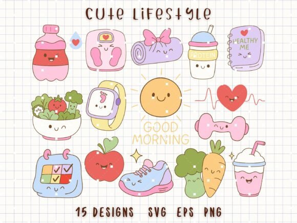 Download Cute Lifestyle SVG Healthy Morning PNG - Health Collection