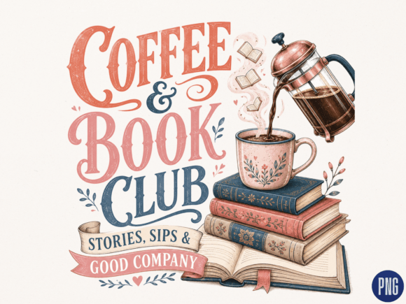 Download Coffee and Book Club PNG, Reading Lover - Club Collection